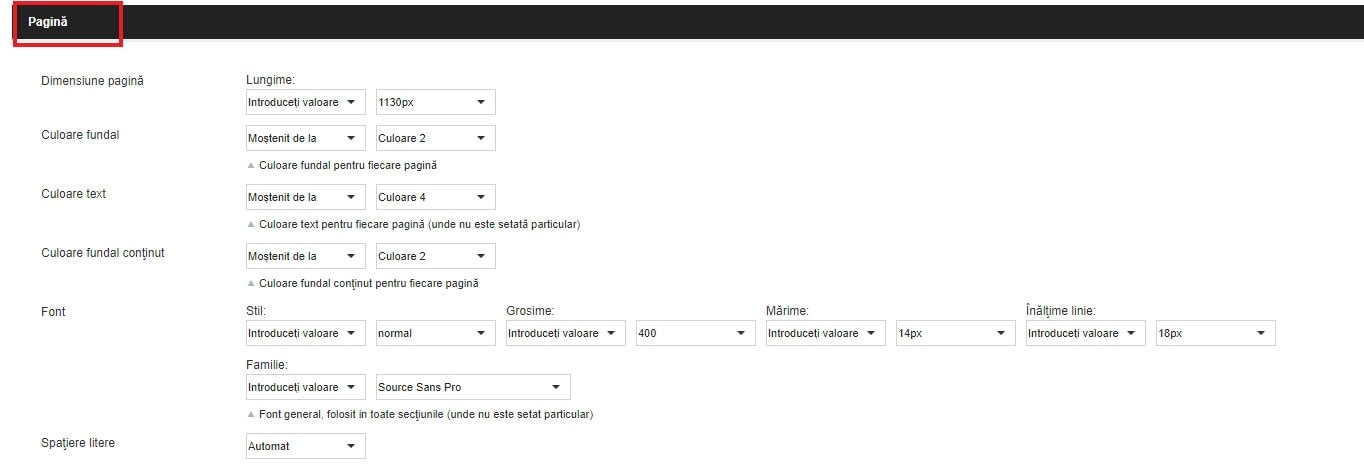 Modificarea designului: culori, fonturi și imagini – captură de ecran 6
