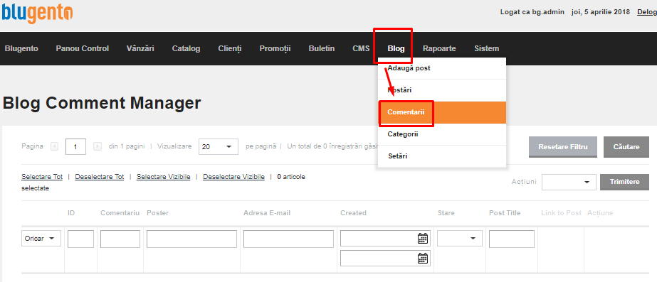Utilizarea si configurarea Blogului – captură de ecran 3
