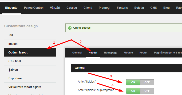 Meniu Sticky – captură de ecran 1