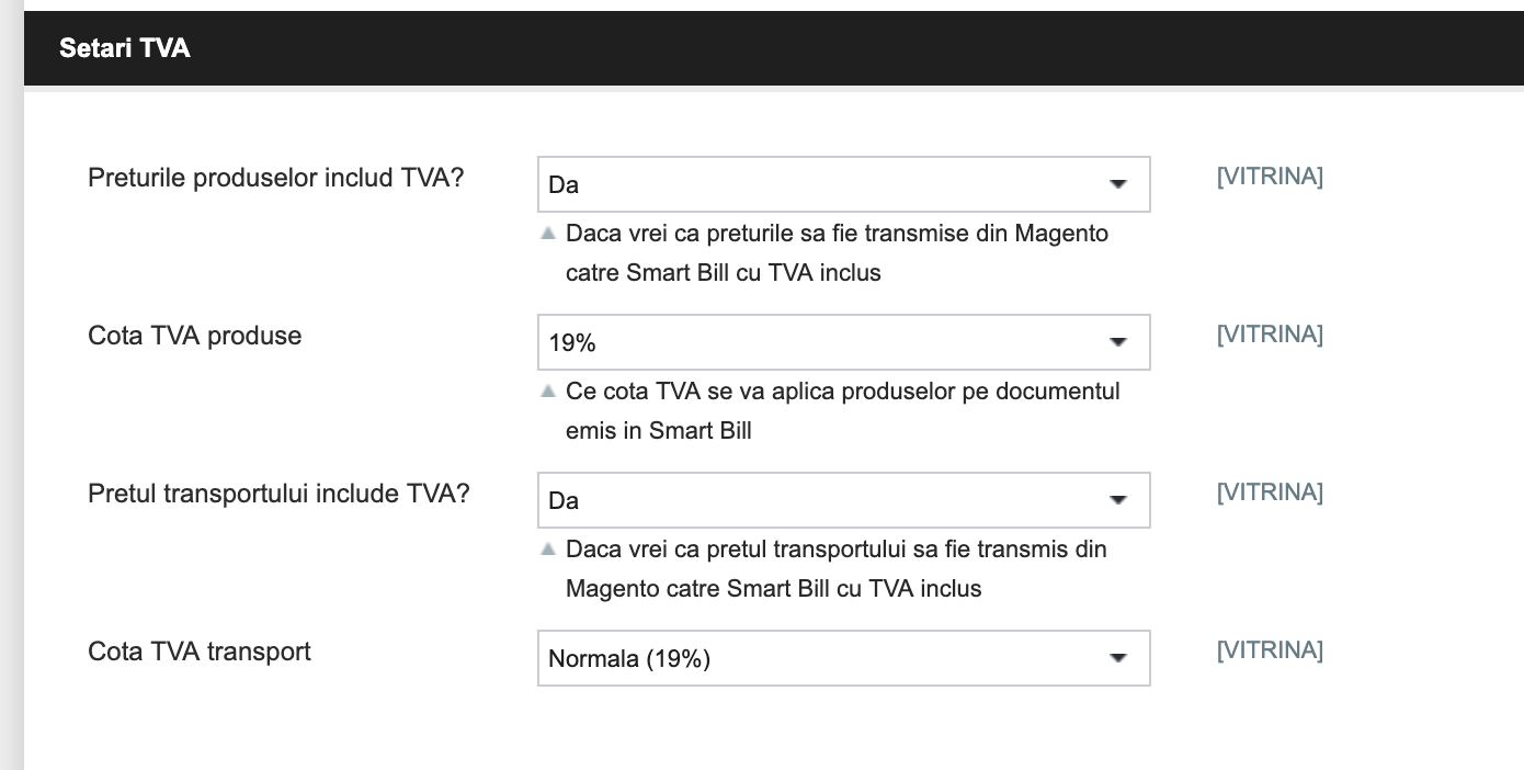 Configurare modul SmartBill – captură de ecran 5