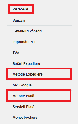 Adăugarea unei metode de expediere nouă – captură de ecran 2
