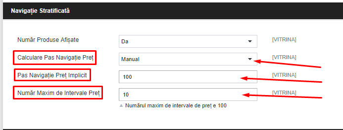 Gestionarea filtrelor de produse – captură de ecran 4