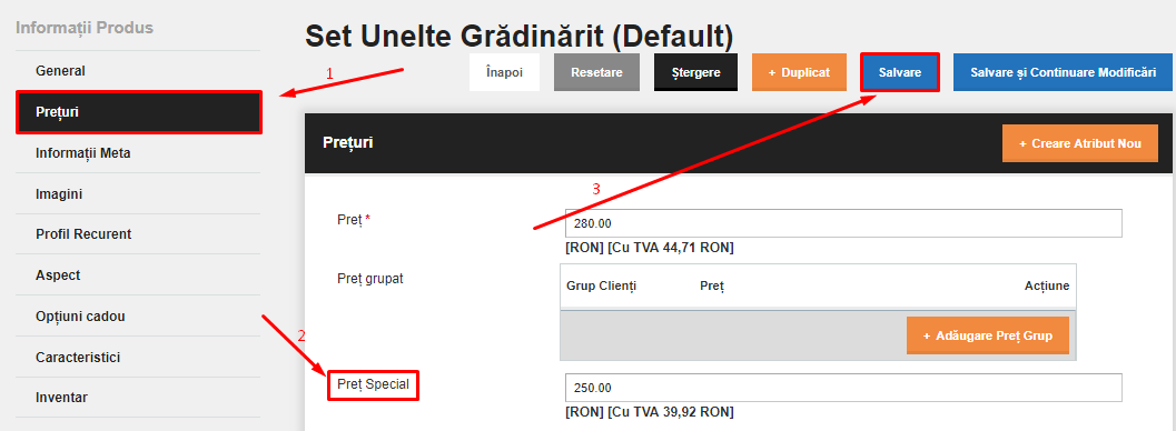 Adaugarea produselor cu discount - pret special (Discounted Products Widget) – captură de ecran 2