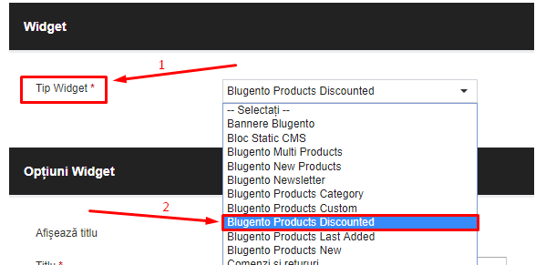 Adaugarea produselor cu discount - pret special (Discounted Products Widget) – captură de ecran 5