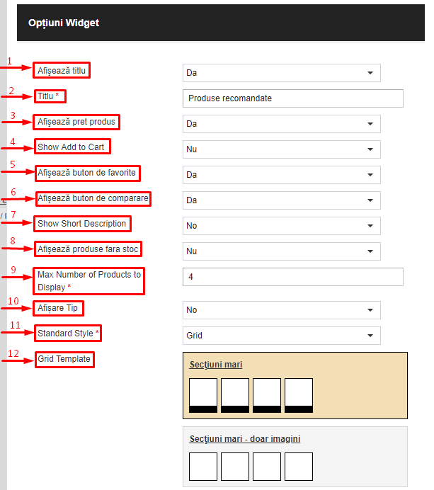 Adaugarea produselor cu discount - pret special (Discounted Products Widget) – captură de ecran 6