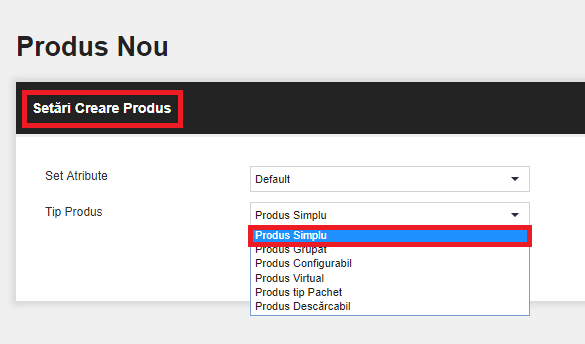 Adăugarea unui produs simplu – captură de ecran 2