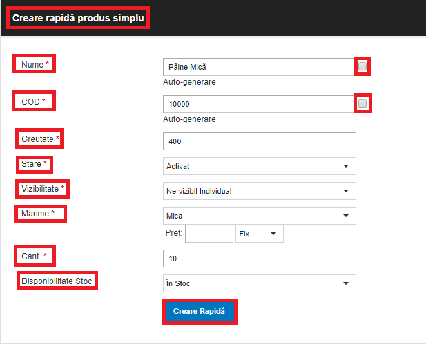 Adăugarea unui produs configurabil (variabil) – captură de ecran 7