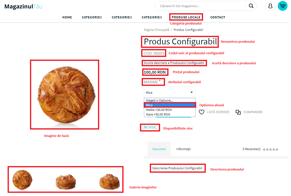 Adăugarea unui produs configurabil (variabil) – captură de ecran 10
