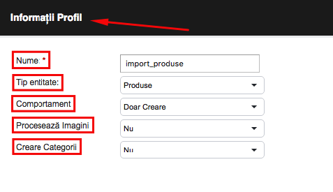 Importare fișiere și/sau a feed-uri de produse – captură de ecran 2