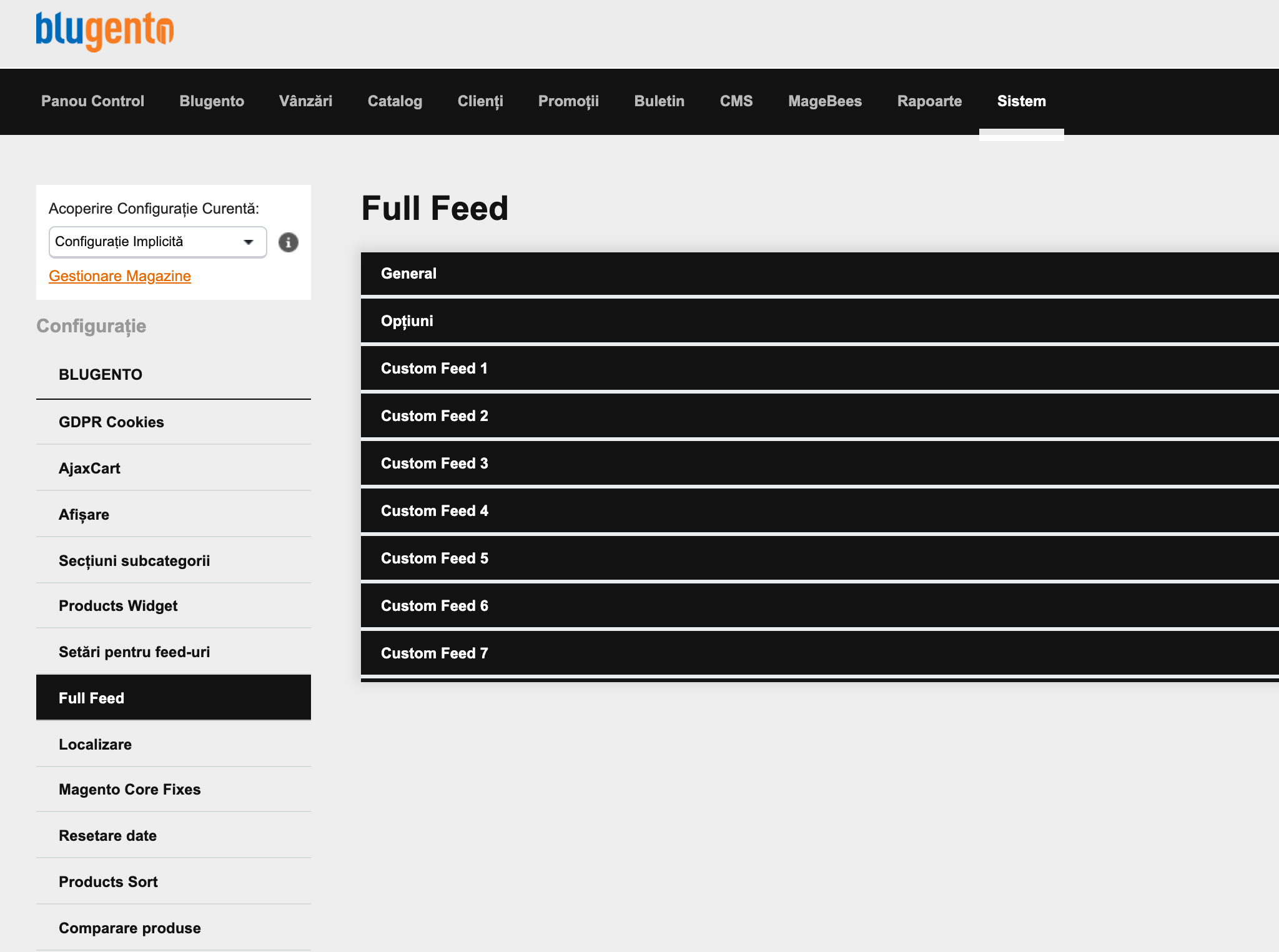 Exportare Feed-uri de produse (FullFeed) – captură de ecran 1