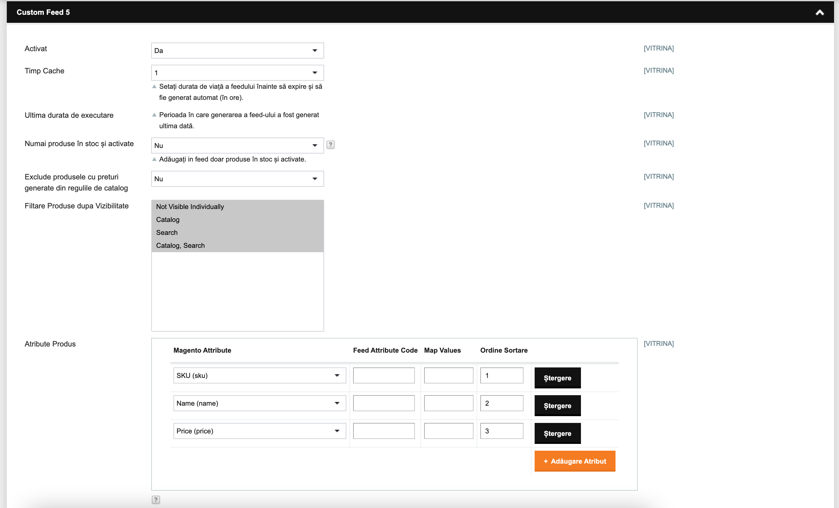 Exportare Feed-uri de produse (FullFeed) – captură de ecran 2