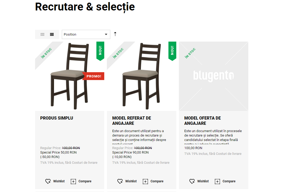 Gestionarea etichetelor de produse – captură de ecran 1
