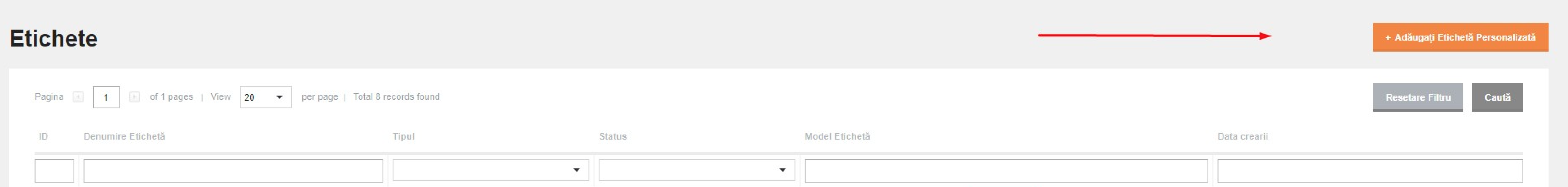 Gestionarea etichetelor de produse – captură de ecran 13