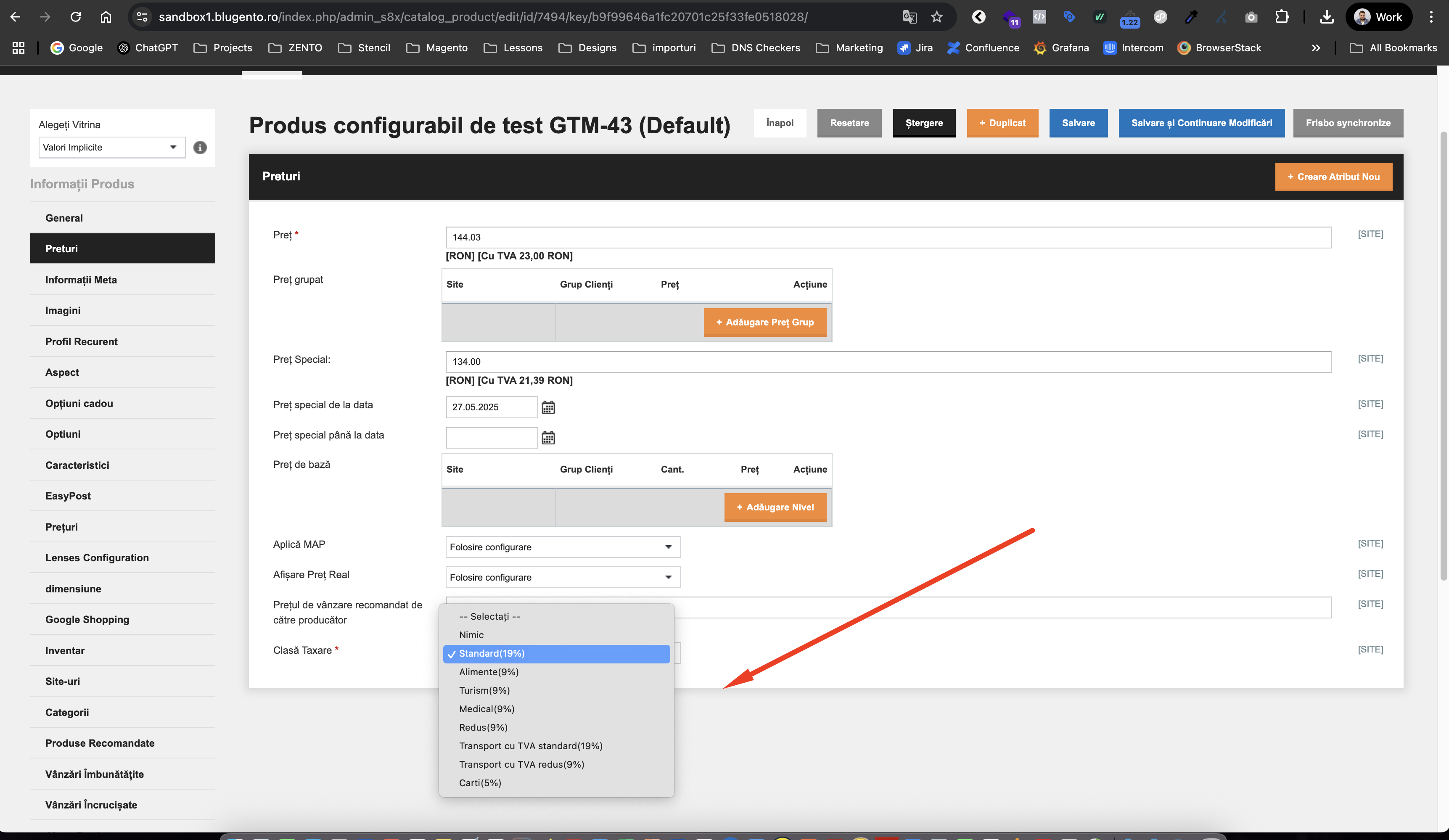 Actualizarea cotelor de TVA in magazin – captură de ecran 5