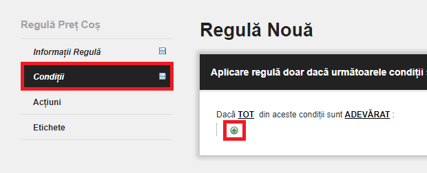 Crearea regulilor de reducere pe coșul de cumpărături (voucher reducere) – captură de ecran 3