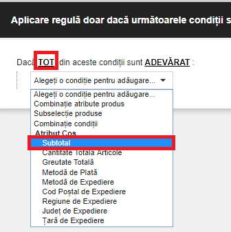 Crearea regulilor de reducere pe coșul de cumpărături (voucher reducere) – captură de ecran 4