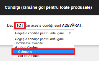 Aplicarea reducerilor pe categorii de produse – captură de ecran 4