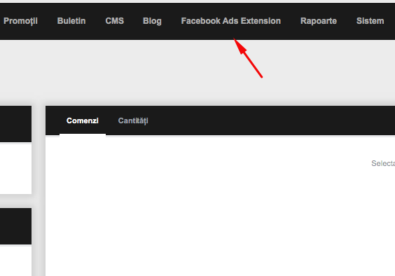 Configurare modul Facebook Ads – captură de ecran 1