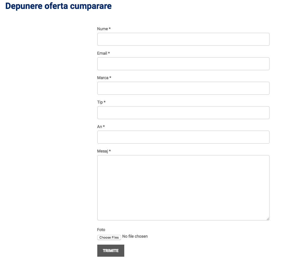 Creare Formular – captură de ecran 1