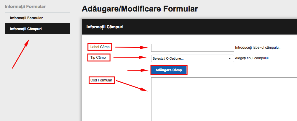 Creare Formular – captură de ecran 4