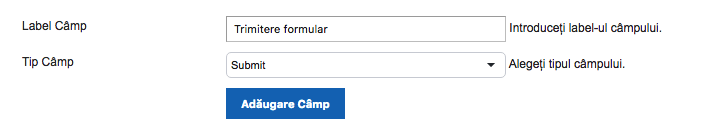 Creare Formular – captură de ecran 9