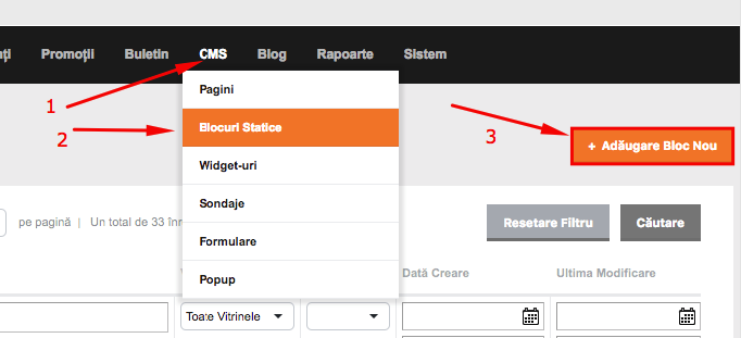 Modul Pop-up – captură de ecran 2