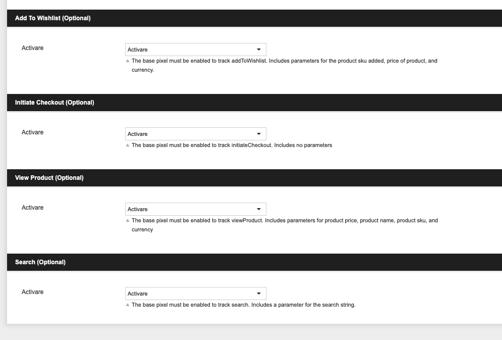 Integrare Facebook Conversion API – captură de ecran 4