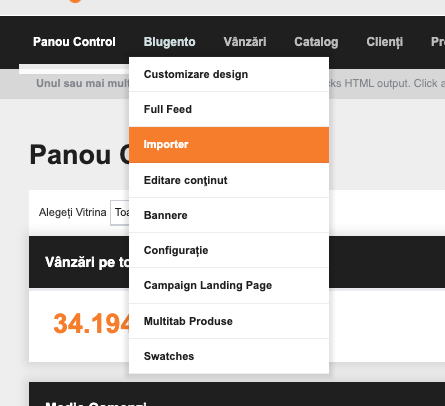 Actualizarea stocurilor produselor prin fișier CSV – captură de ecran 2