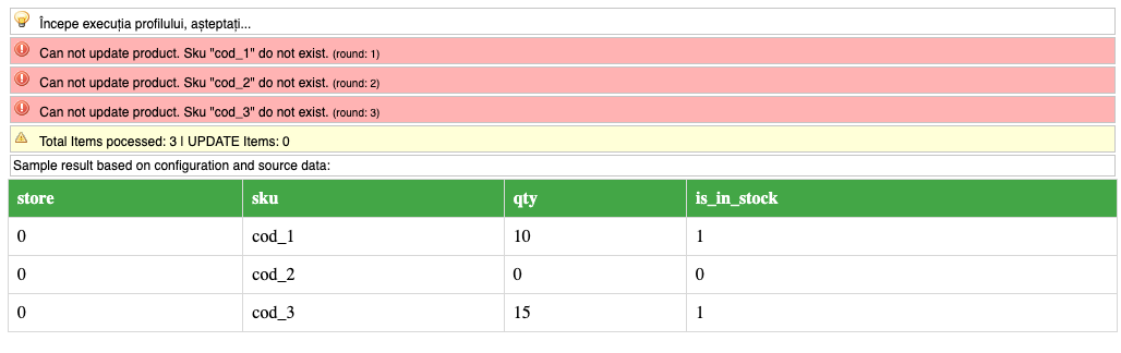 Actualizarea stocurilor produselor prin fișier CSV – captură de ecran 9