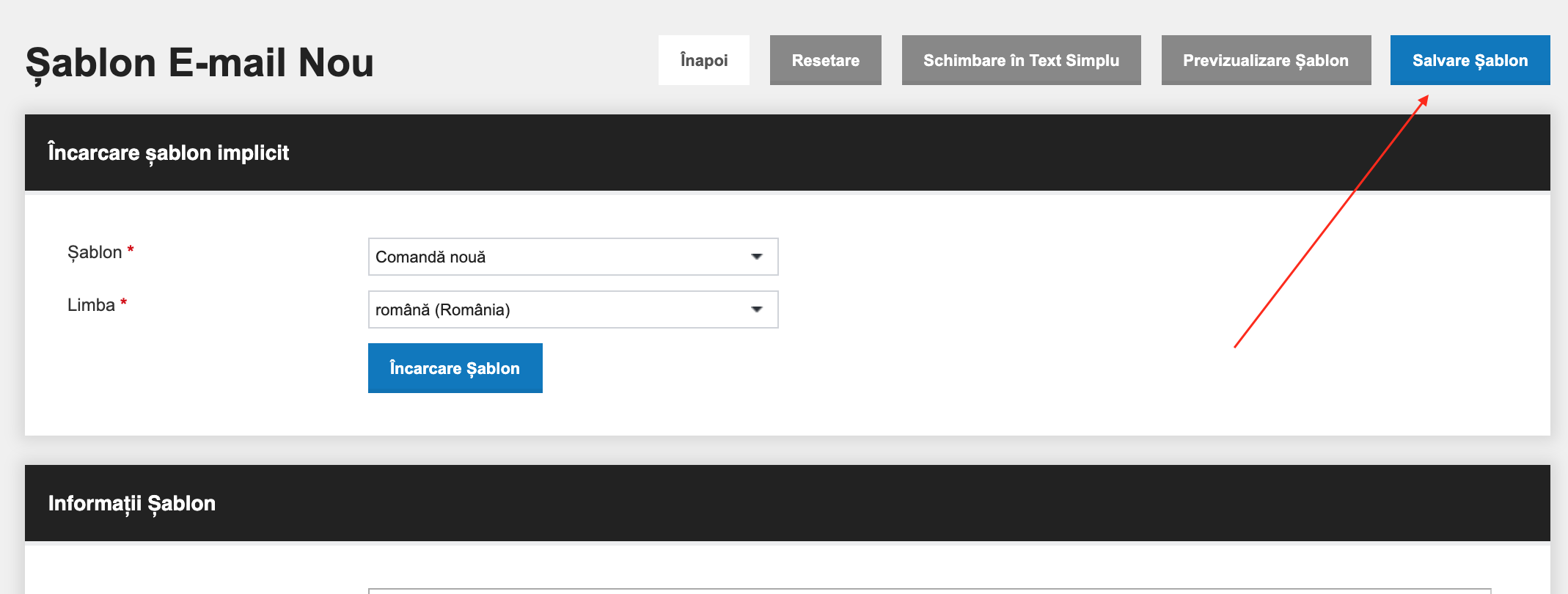 Editarea șabloanelor de email automate/tranzacționale – captură de ecran 6