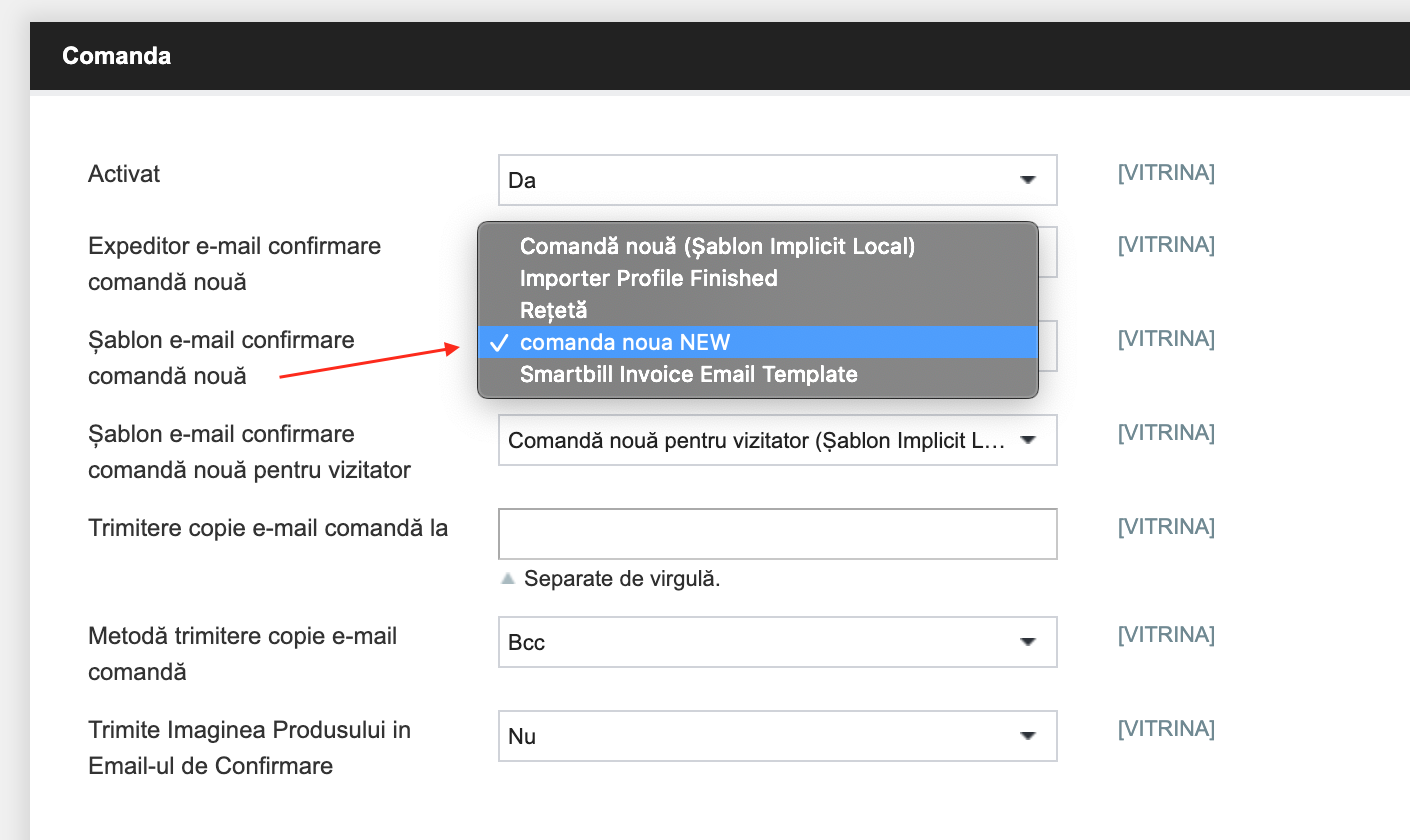 Editarea șabloanelor de email automate/tranzacționale – captură de ecran 7