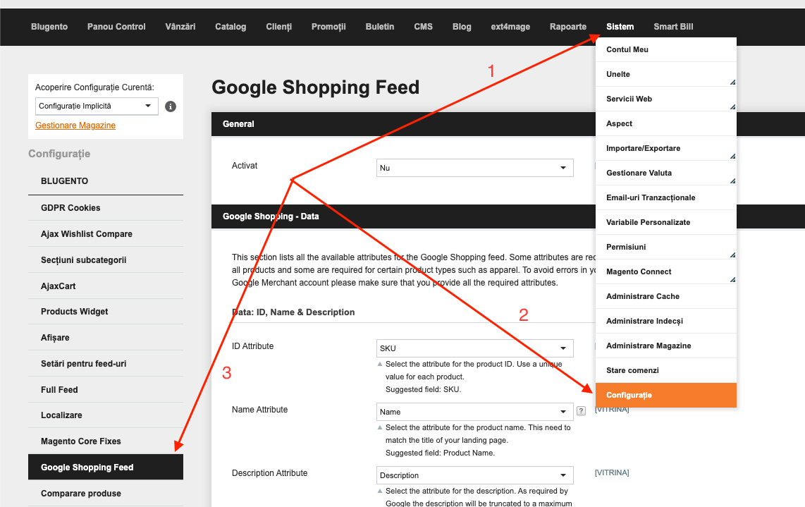 Generare feed produse pentru Google (Google shopping feed) – captură de ecran 1