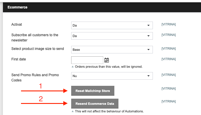 Integrarea modulului Mailchimp cu Blugento – captură de ecran 7