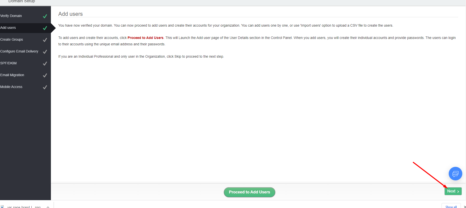 Configurarea serviciului de email Zoho – captură de ecran 4