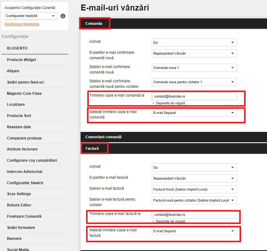 Configurarea căsuțelor de e-mail în magazin – captură de ecran 5