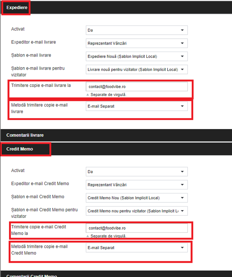 Configurarea căsuțelor de e-mail în magazin – captură de ecran 6