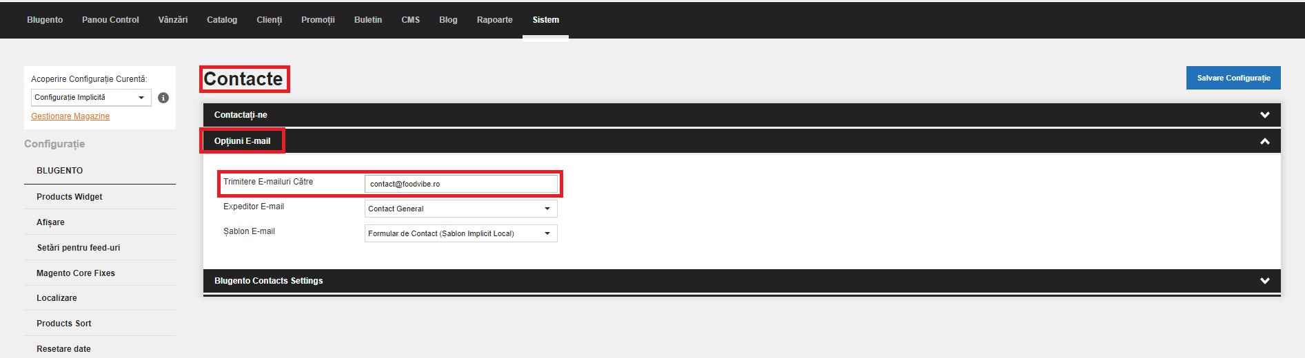 Configurarea căsuțelor de e-mail în magazin – captură de ecran 7