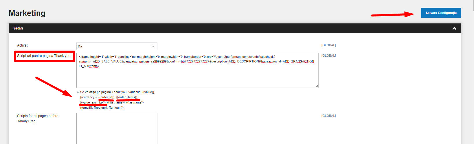 Configurarea tool-urilor de marketing: Google Analytics, Enhanced eCommerce, Google Tag Manager, Facebook Pixel cu Events si alte scripturi diverse. – captură de ecran 8