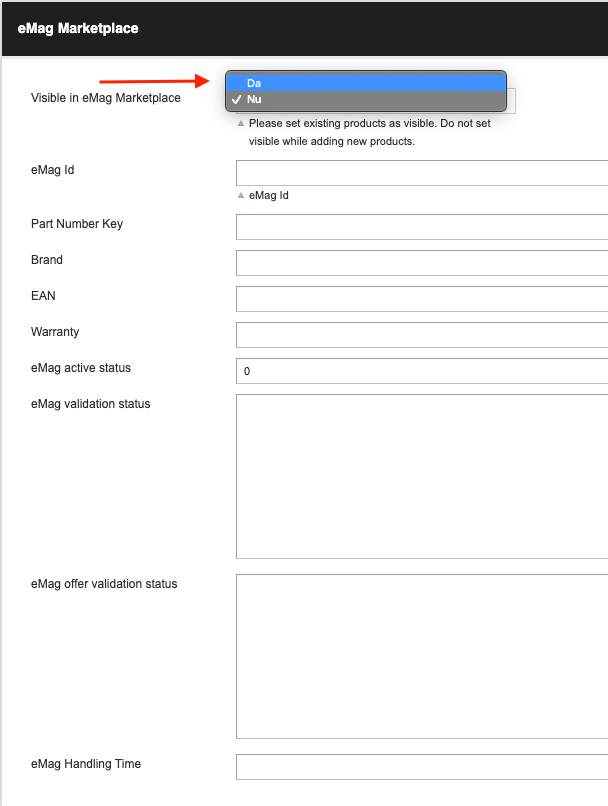 Importarea produselor in eMAG – captură de ecran 9