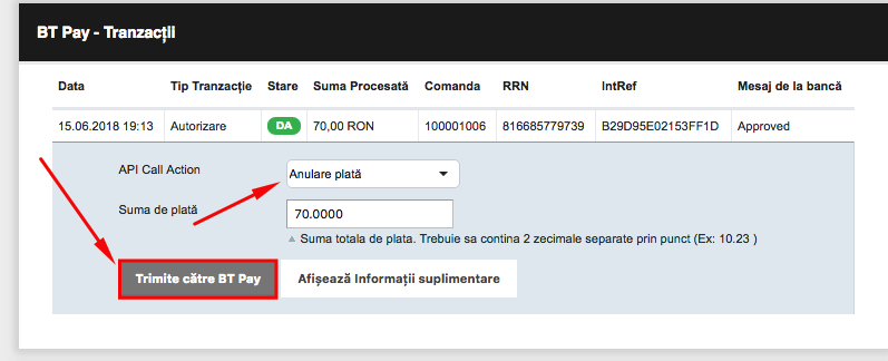 Procesarea comenzilor prin BT Pay – captură de ecran 6