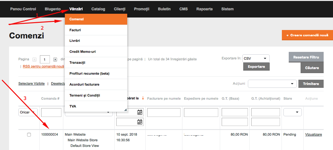Expedierea comenzilor din platforma Blugento catre FanCourier – captură de ecran 1