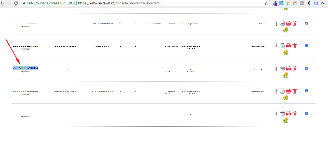 Expedierea comenzilor din platforma Blugento catre FanCourier – captură de ecran 8