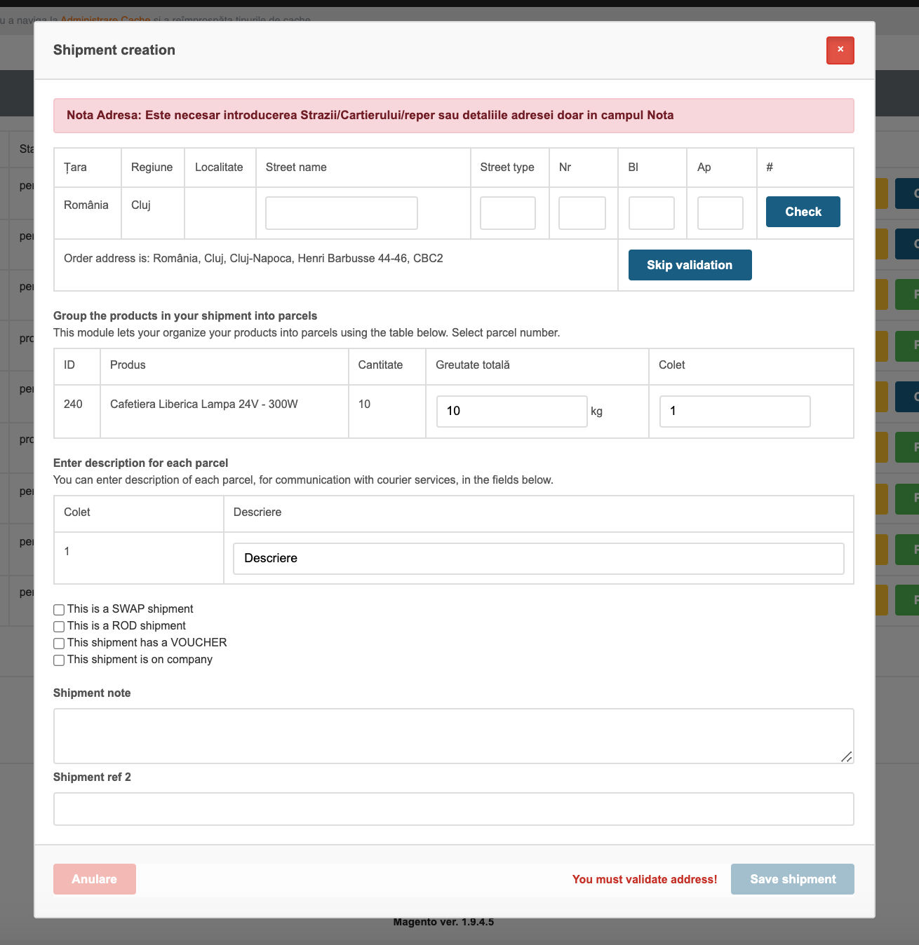 Expedierea comenzilor din magazin către DPD – captură de ecran 3