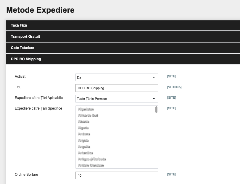 Configurare modul DPD – captură de ecran 6