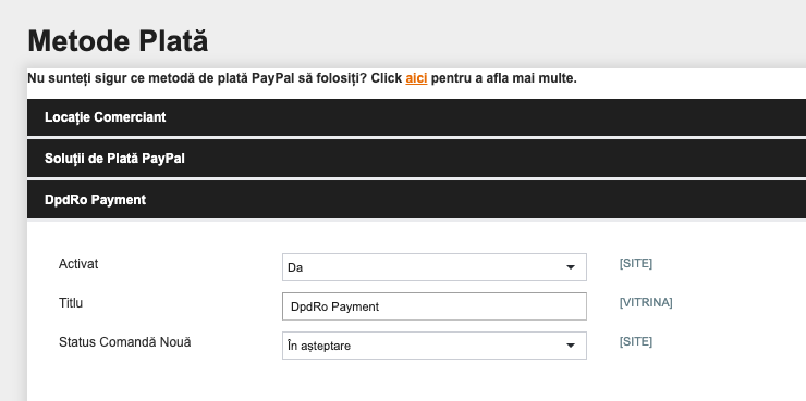 Configurare modul DPD – captură de ecran 7