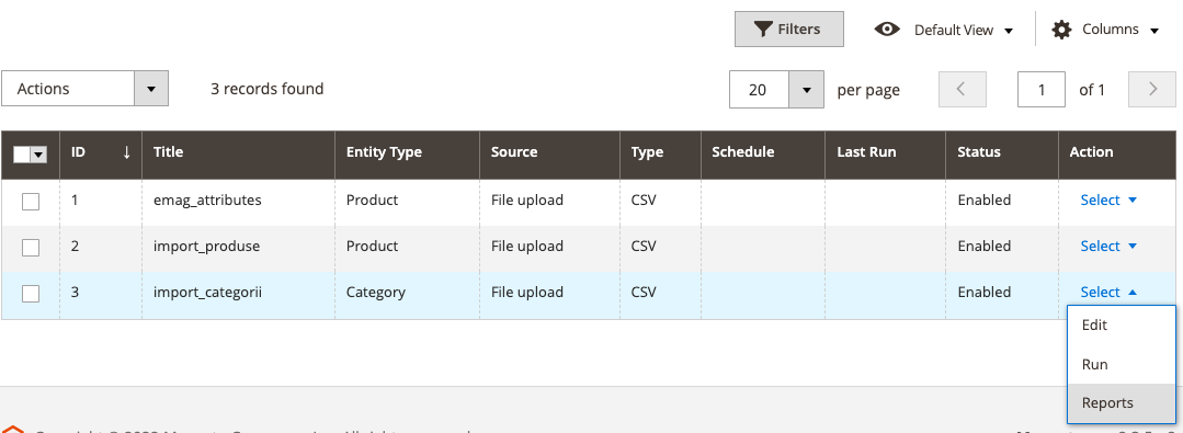 Import categorii produse – captură de ecran 14