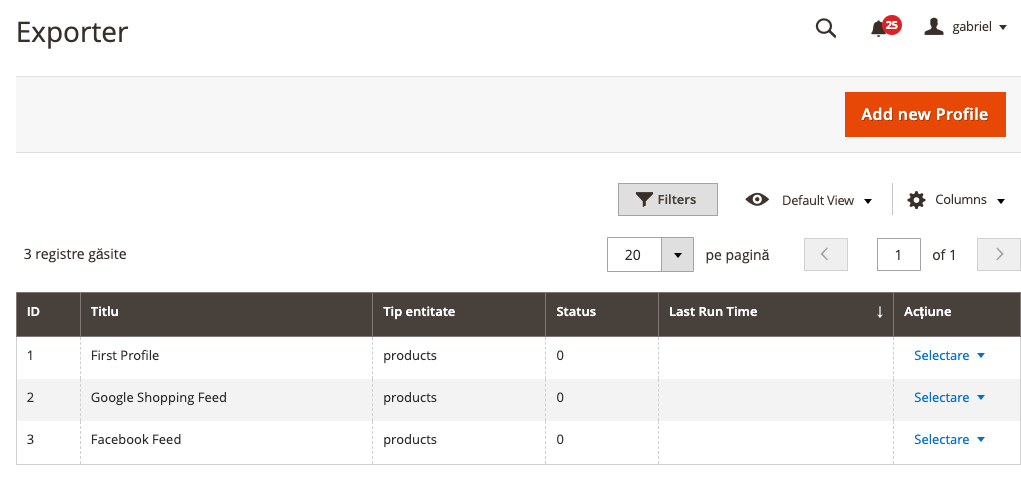 Exportarea feed-urilor de date ale produselor – captură de ecran 2