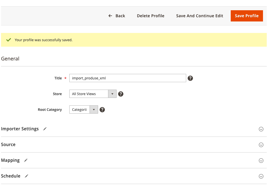 Import produse fișier XML – captură de ecran 13