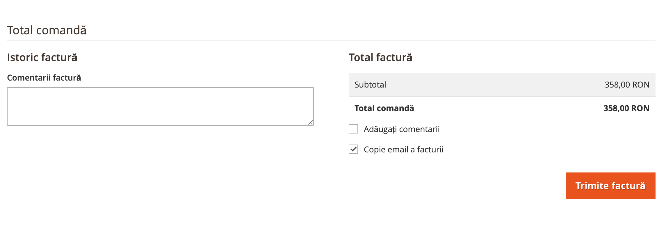 Generarea facturii din magazin – captură de ecran 4