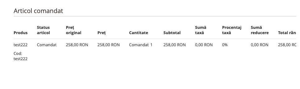 Gestionarea comenzilor – captură de ecran 6